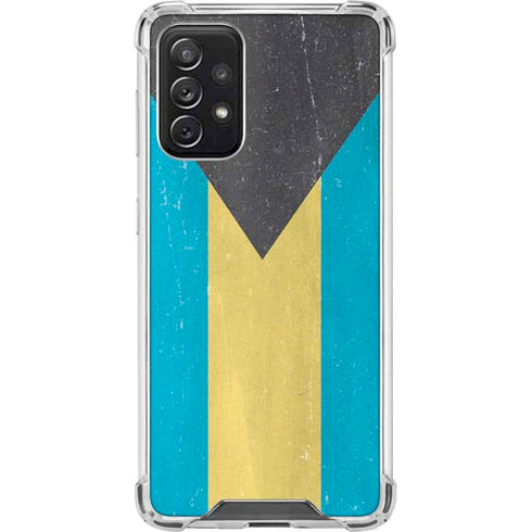 Bahamas Flag Distressed Galaxy A72 5G Clear Case